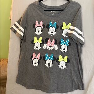 Disney Gray Kids Tee with Minnie Mouse Expressions